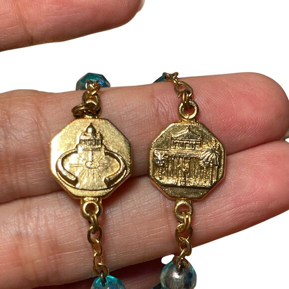 Jubilee Blue Aurora Borealis Crystal 2000 Vtg 20" - Picture 7 of 8